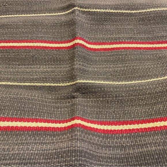 New Pottery Barn Alvarado Dhurrie Stripe Kilim Pillow Cover, 18” Gray/Red - Picture 5 of 8